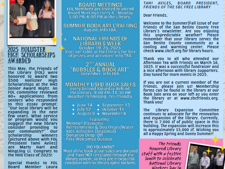 Summer/Fall Newsletter is out! ¡El boletín de verano/otoño ya está disponible!