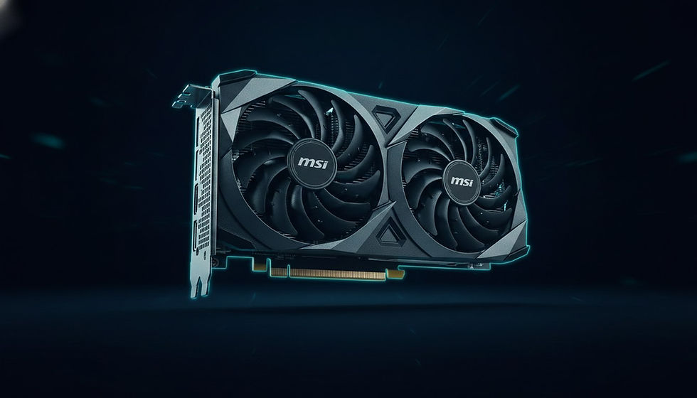 Placa de vídeo MSI GeForce RTX 3060 Ventus 2X 12GB em fundo escuro, ilustrando a alta de preço da RTX 3060 relançada em 2026