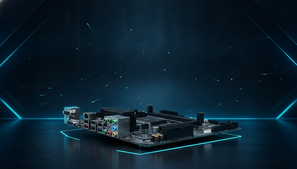 Placa-mae AM4 chipset A320, ilustrando a atualizacao de BIOS da AMD em 2026 e a comparacao de preco com uma plataforma DDR5
