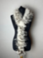 beyaz gri gerçek arjantin tilki ve tilki kürk yaka atkı , white grey genuine argentina fox fur scarf