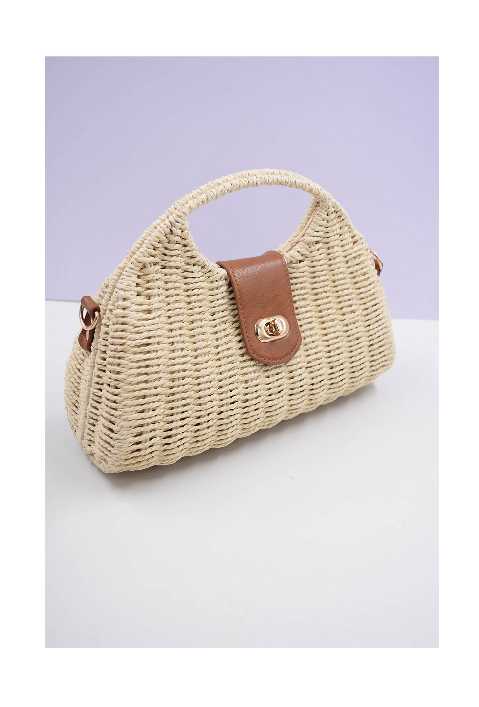 Miniature : Sac en paille tressée beige