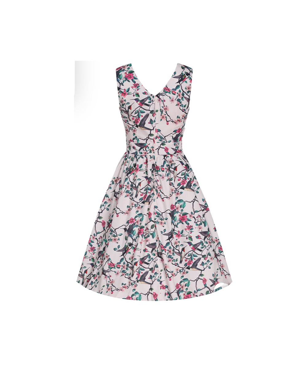 Miniature : Robe swing May floral bird