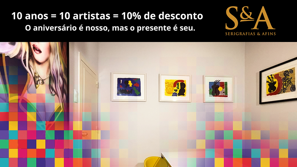 10 anos = 10 artistas = 10% de desconto