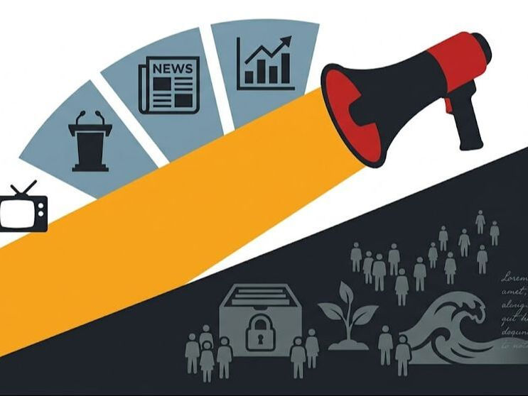 Megaphone projecting news and data to the knower