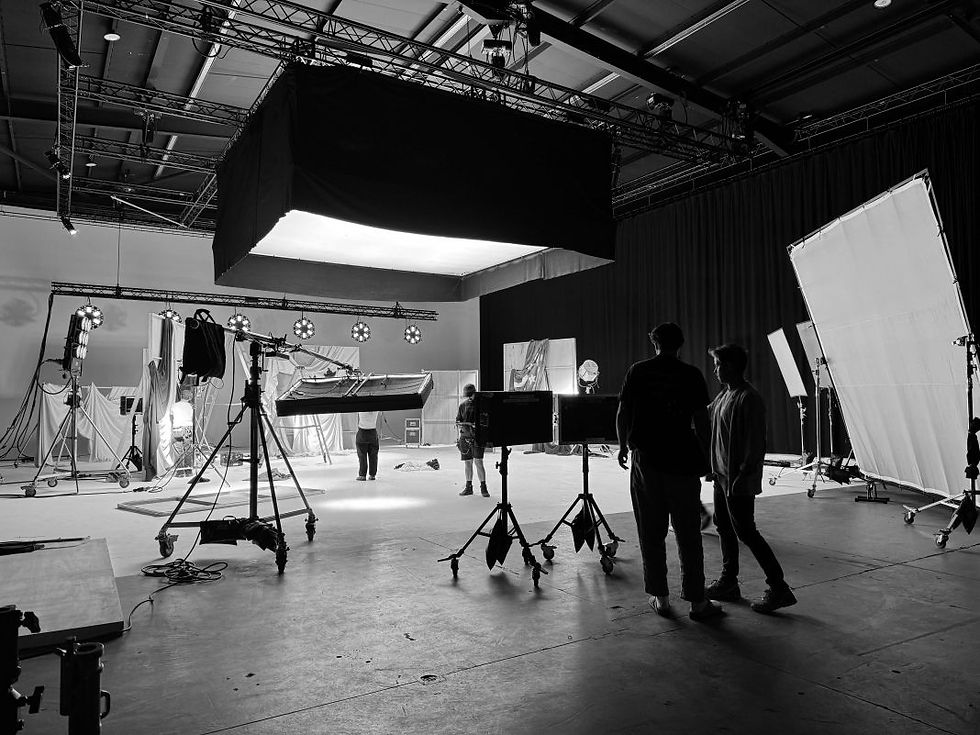 Film lighting and crew on studio stage Mammoth Studios London.jpg