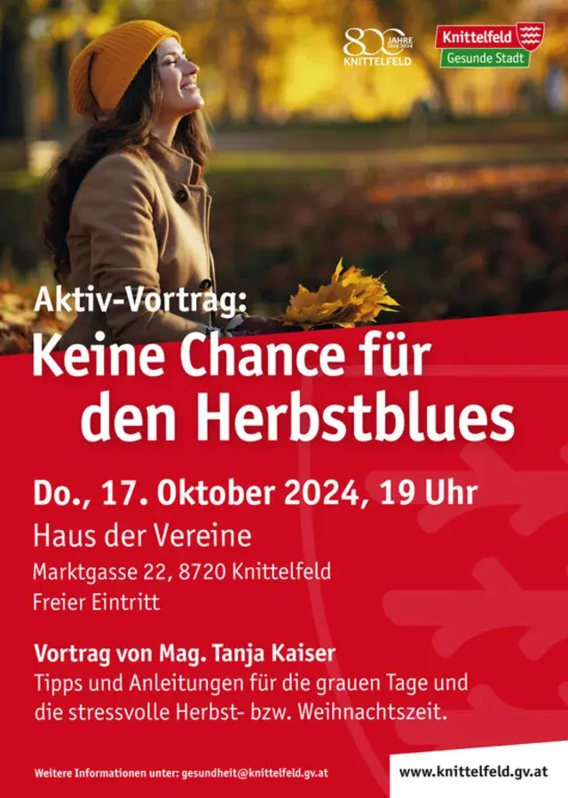 Aktiv-Vortrag: Keine Chance für den Herbstblues - Mag. Tanja Kaiser
