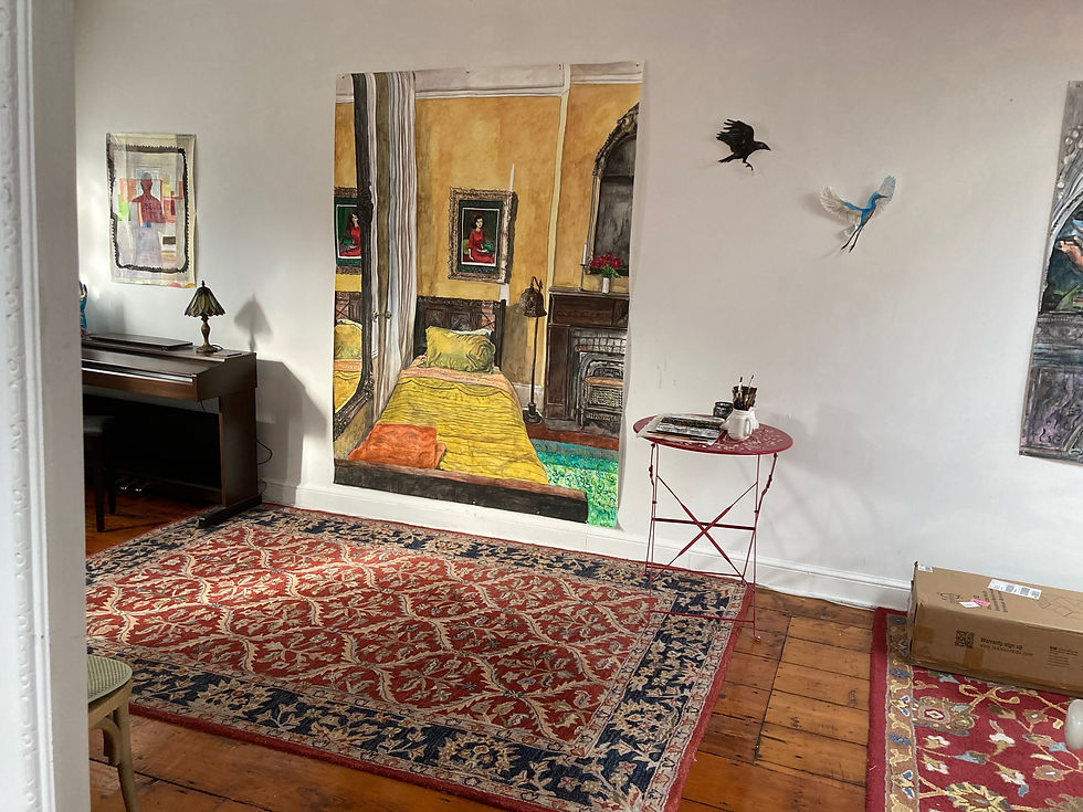 On the studio wall for scale