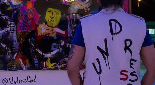 "Rembrant's Dutchmen" by Undress God_with artist_Art Basel 2017