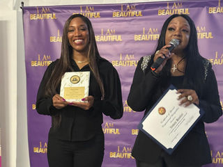 Receiveng the award