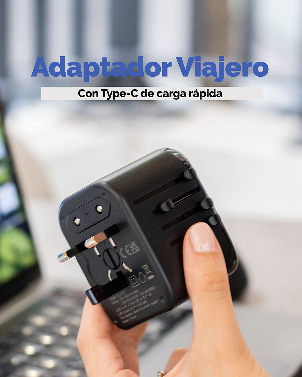 Miniatura: Adaptador Viajero con Type-C de carga rapida