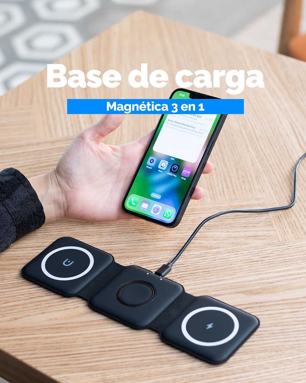 Miniatura: Base de carga magnetica y plegable 3 en 1