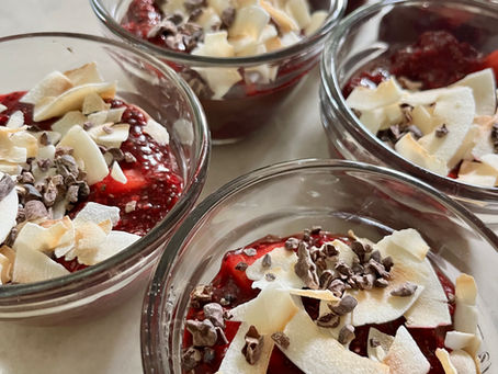 Cacao-Raspberry Chia Parfait