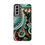 Thumbnail: Trippy Green-Red and Black Abstract Swirls Pattern for Samsung Galaxy.