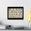 Thumbnail: A framed vintage bicycle history illustration print-whimsical cycling art on a wall in an office