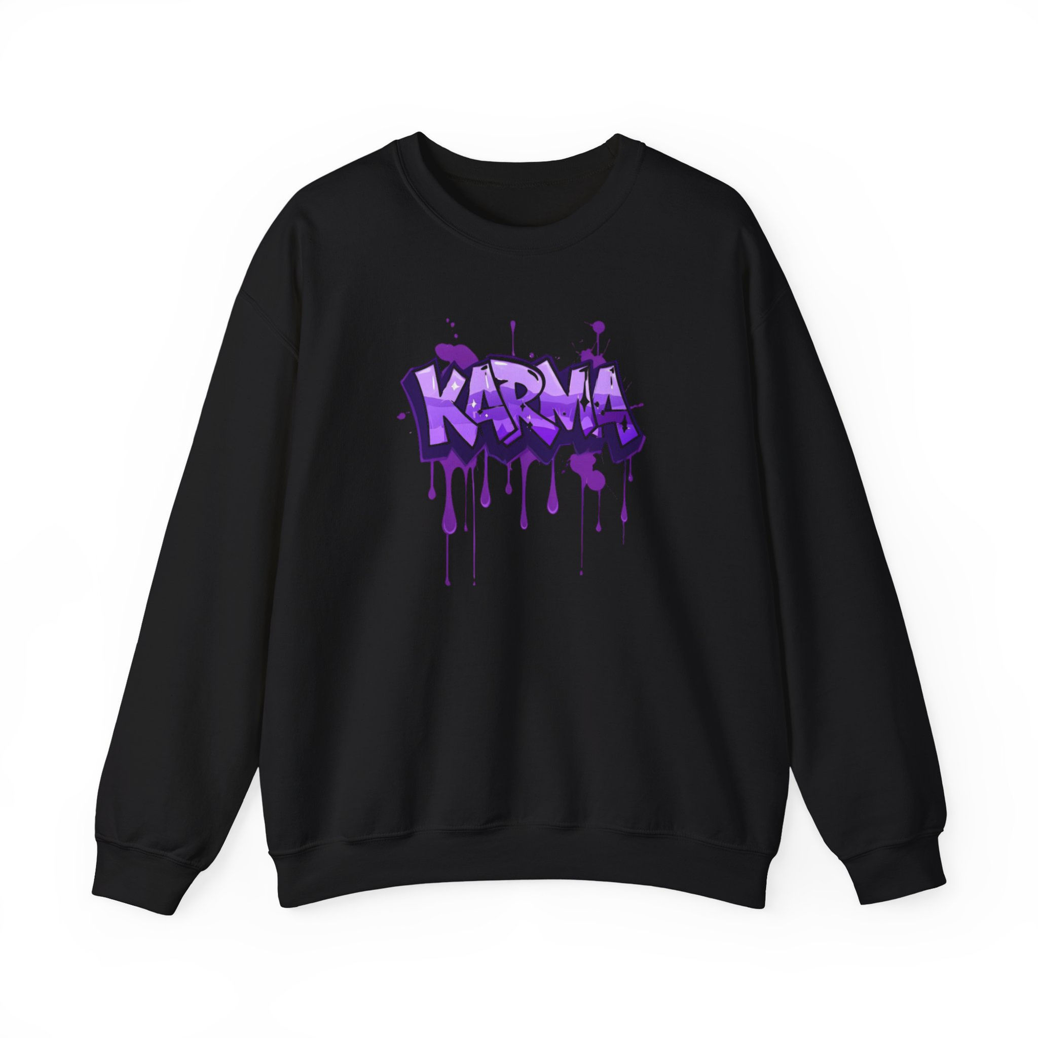 KARMA Graffiti Sweatshirt – Purple Drip Street Art Shirt