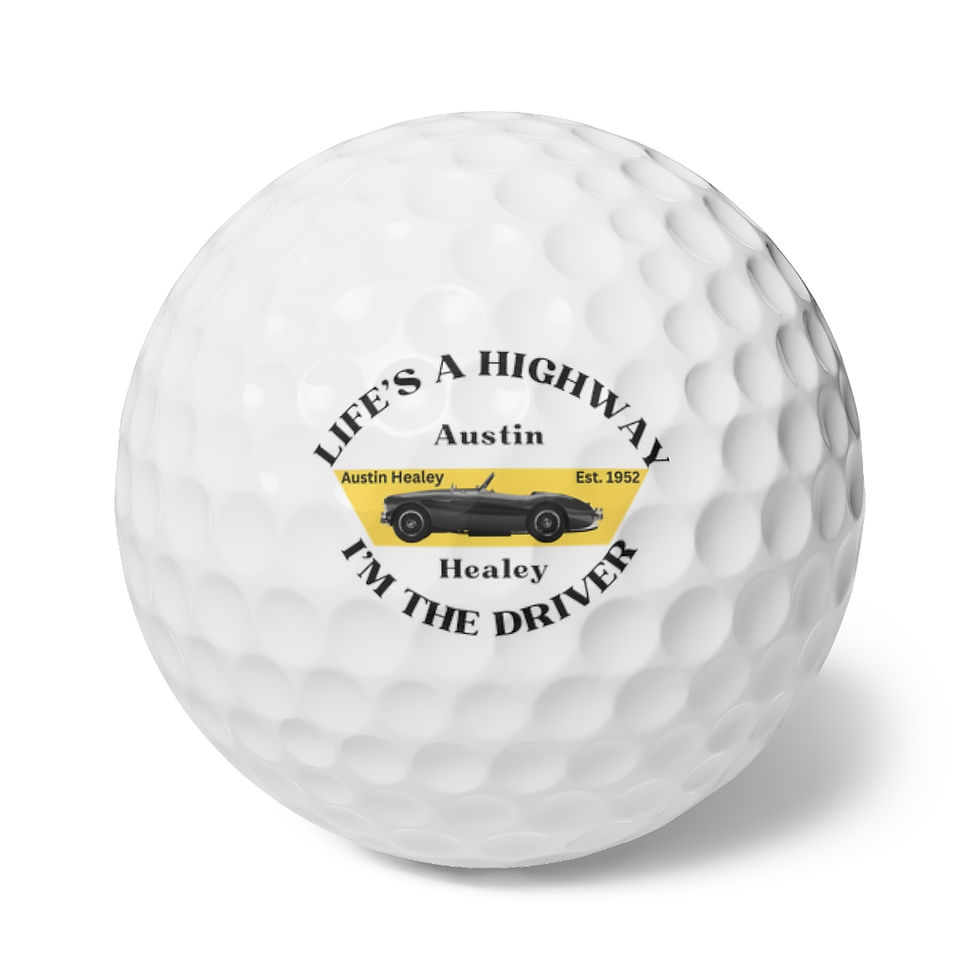 Personalized golf ball set with Classic Car Designs - Austin Healey Enthusiasts.