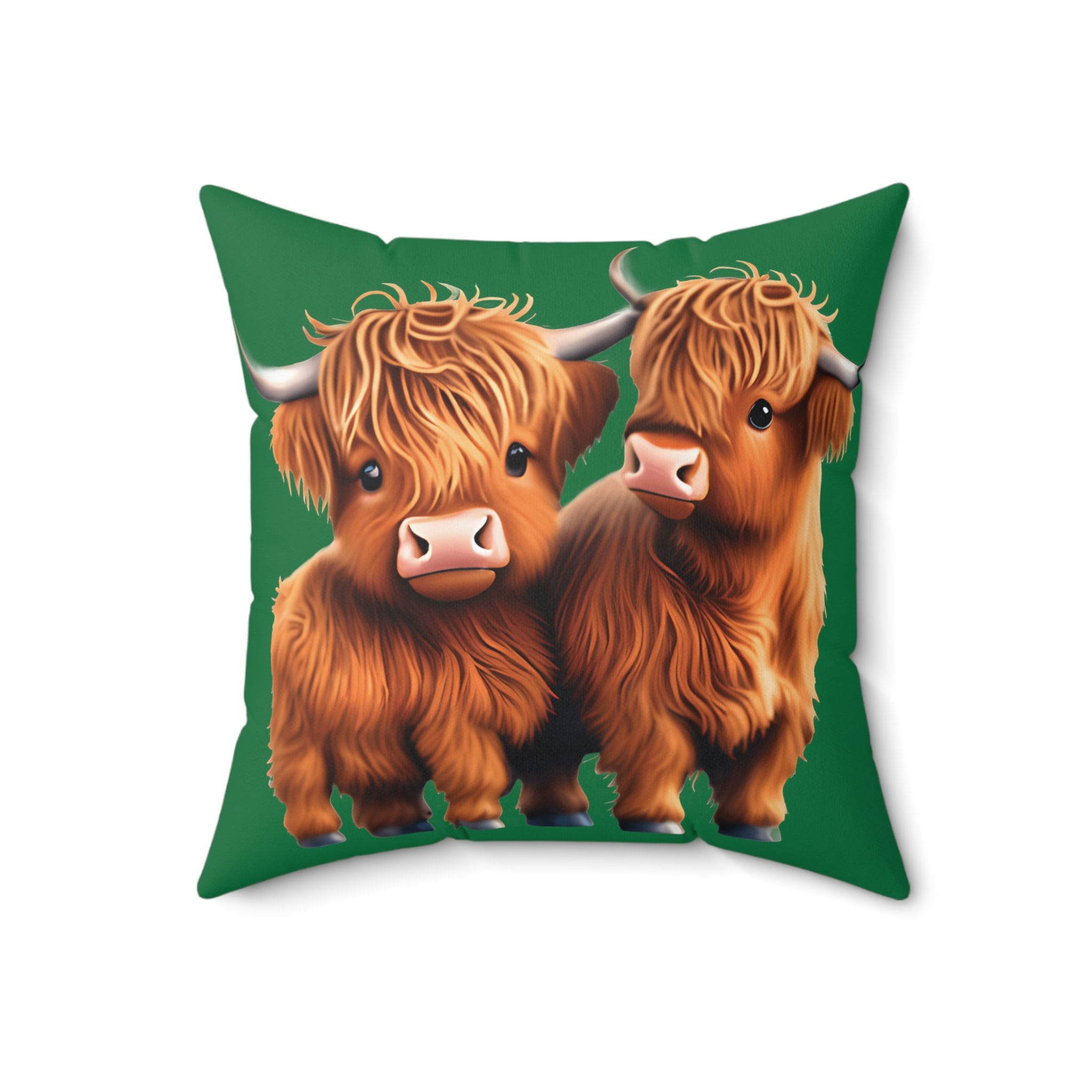 Highland Cows Square Pillow, Animal Cow Shams, Cow Enthusiast Pillows, Custom Gr