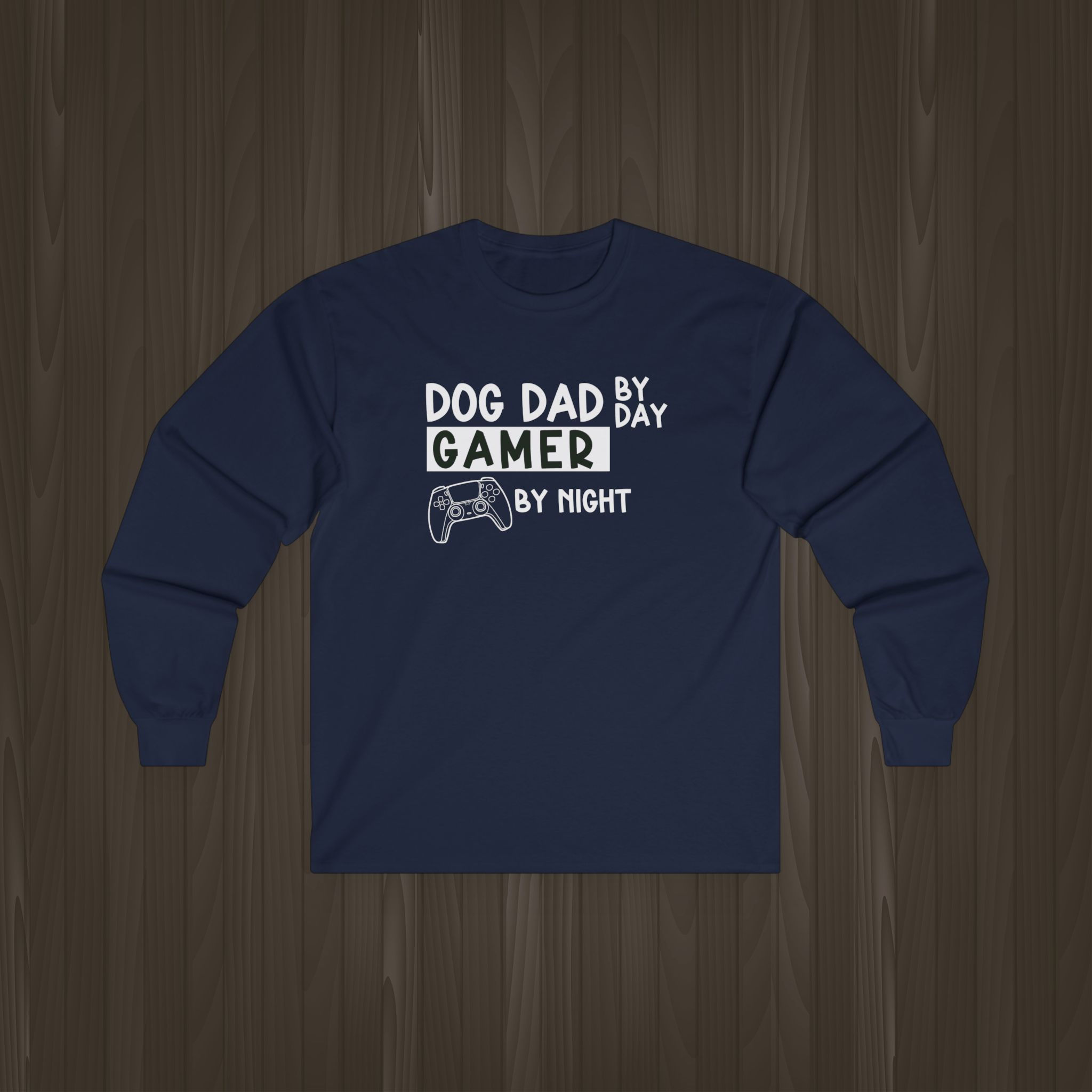 Dog Dad Gamer Men's Long Sleeve T-shirt – Perfect for Pet-Loving Gamers