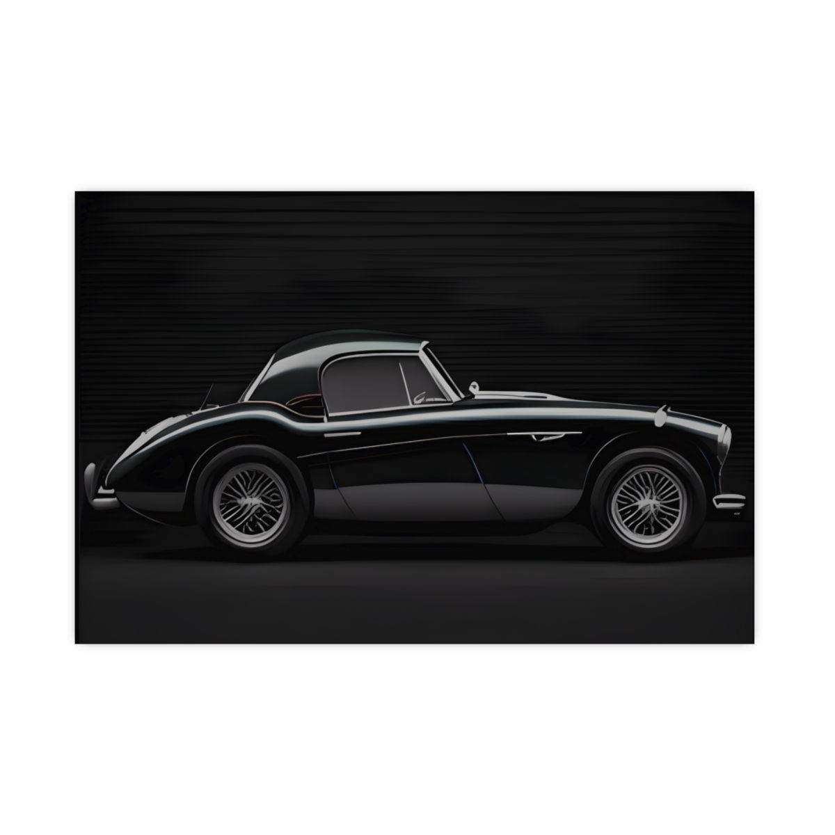 Austin Healey Poster - Classic Sportscar Art - Vintage Era Car Wall Decor Print.