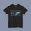 Thumbnail: Black colored tee with Three futuristic UFOs hovering above a planet in outer space sci-fi artwork