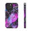 Thumbnail: Trippy Purple-Blue and Black Abstract Swirls iPhone Case Design