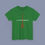 Thumbnail: Turf green colored tee with a Red lacrosse stick graphic centered on background minimalist lacrosse design