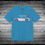 Thumbnail: Tropical blue Austin Healey T-shirt featuring a detailed blue and white Healey sketch with an emblem centered on the chest.