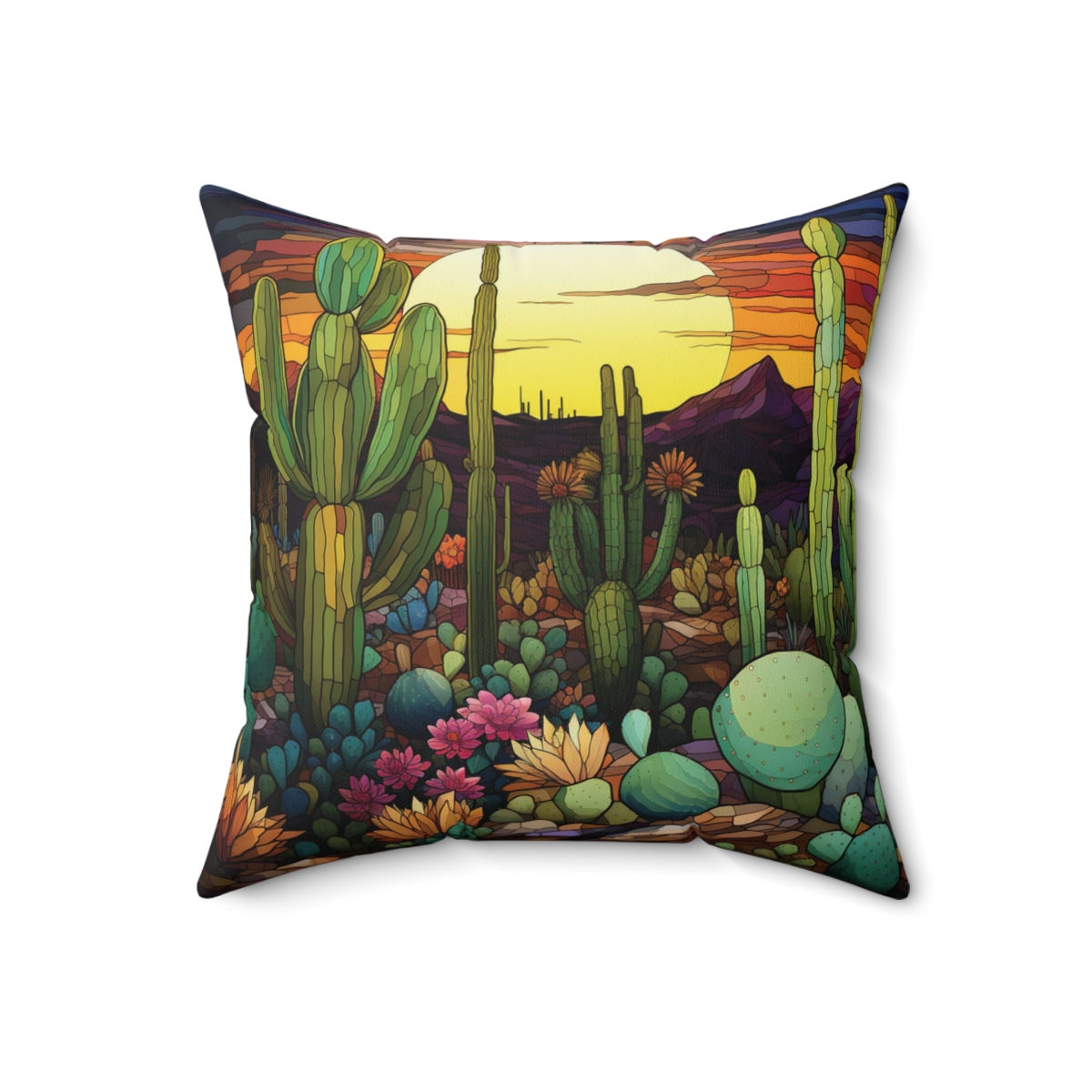Desert inspired Cactus Sunset Accent Pillow, Perfect House Warming Decor Gifts. 