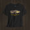 Thumbnail: A free standing black Austin Healey Classic Men's T-shirt with a gold sketch of a Austin Healey car with stylish text