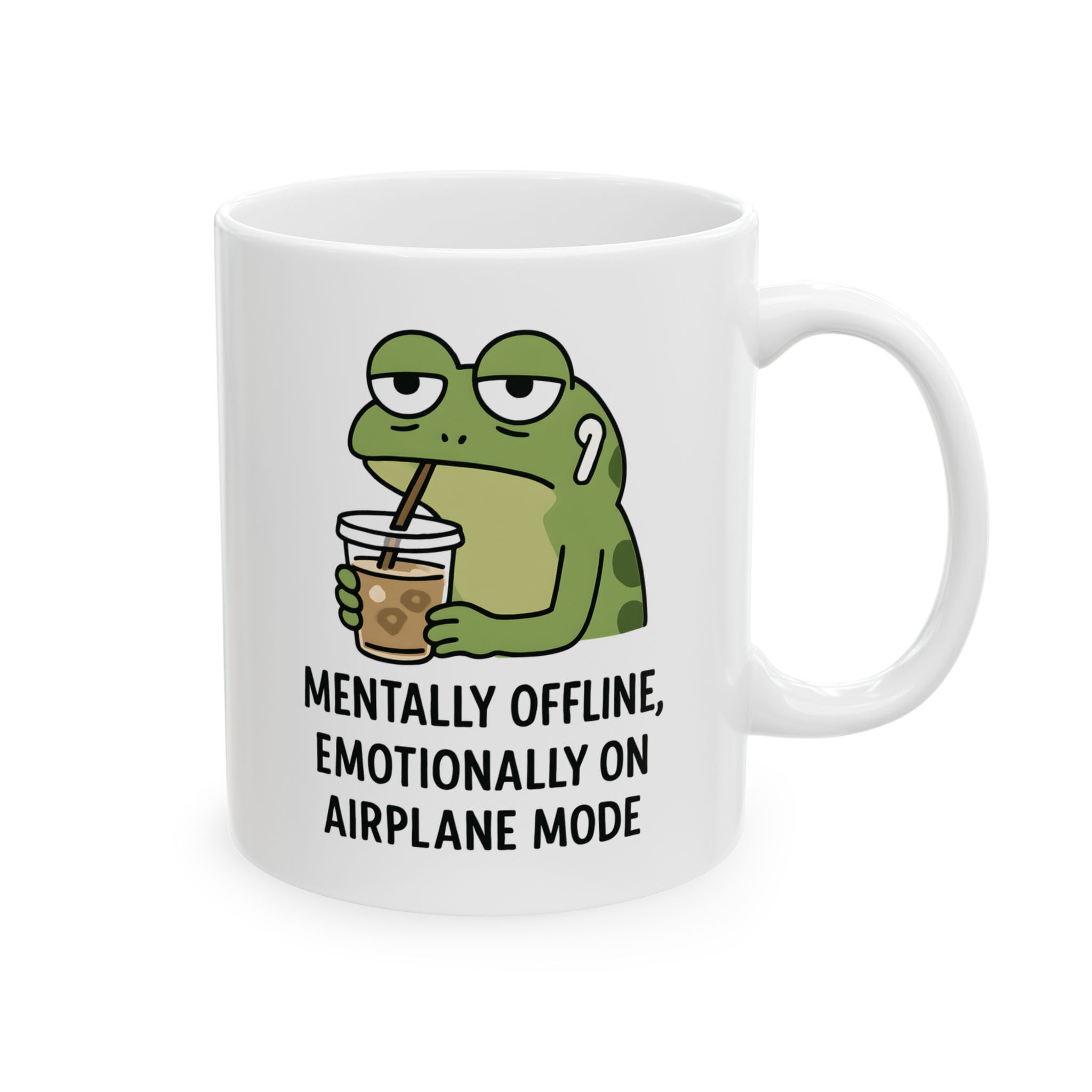 Mentally Offline Frog Meme Mug for Coworker & Introverts
