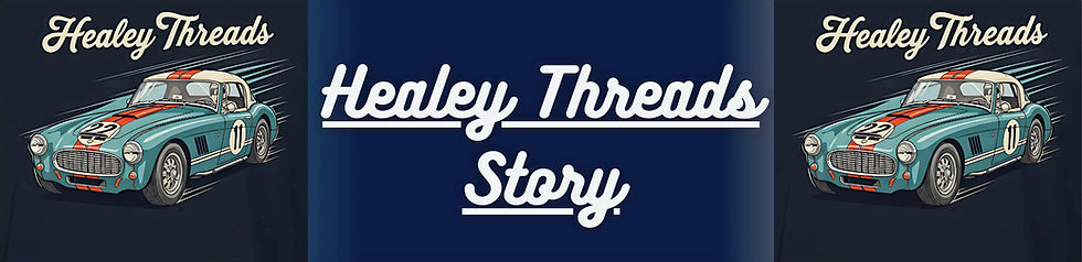 Healey Threads Our Story-Website Category Page Images-Austin-Healey-Drawing-White-Text