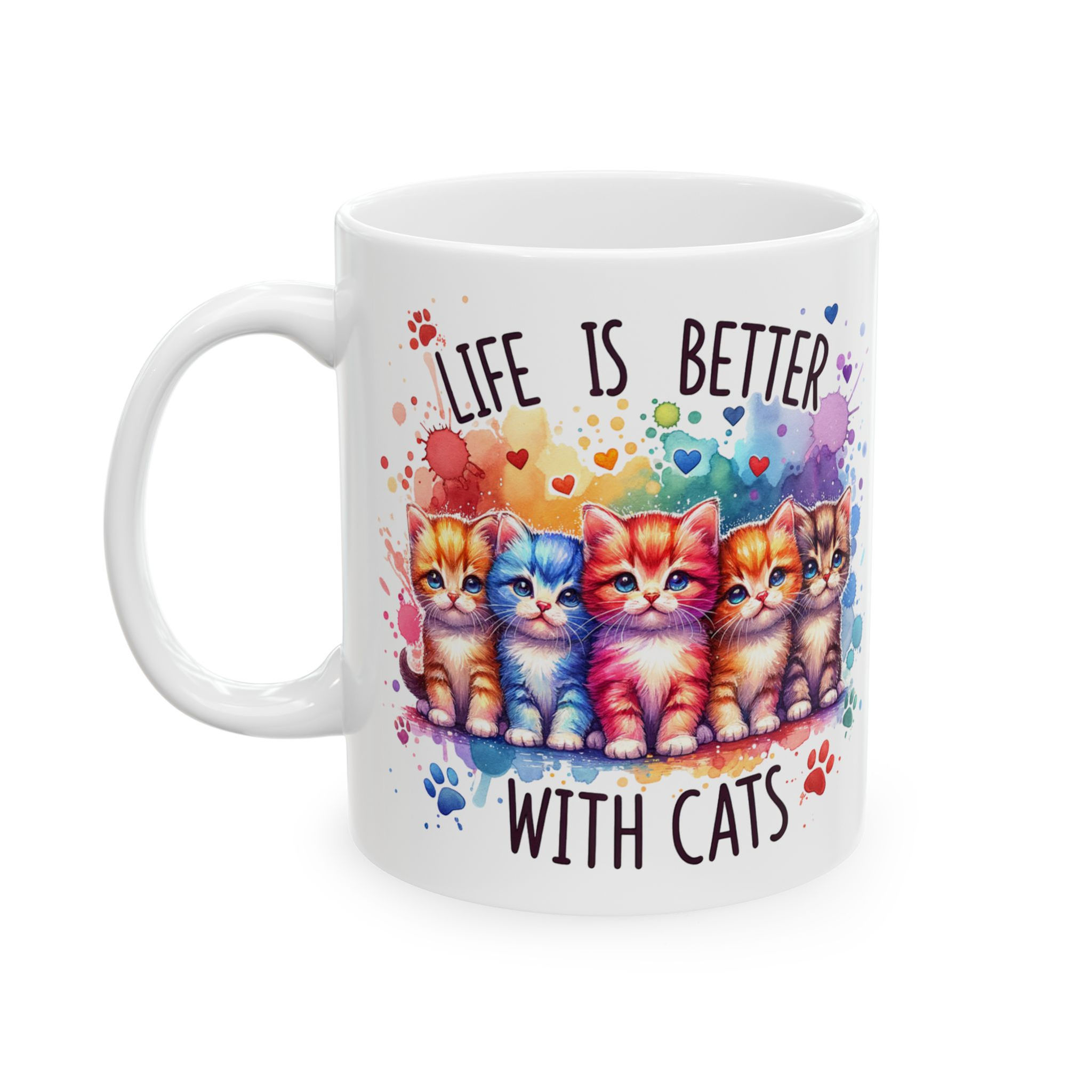 Funny Cat Lover's Mug - Life's Better With Cats Coffee Cup