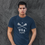 Thumbnail: Man wearing a navy blue colored tee with a high-definition graphic of two crossed lacrosse sticks with white USA LAX text