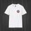 Thumbnail: Front view of white Austin Healey T-shirt with a black, red, and white emblem on the top left chest with Co. info in black