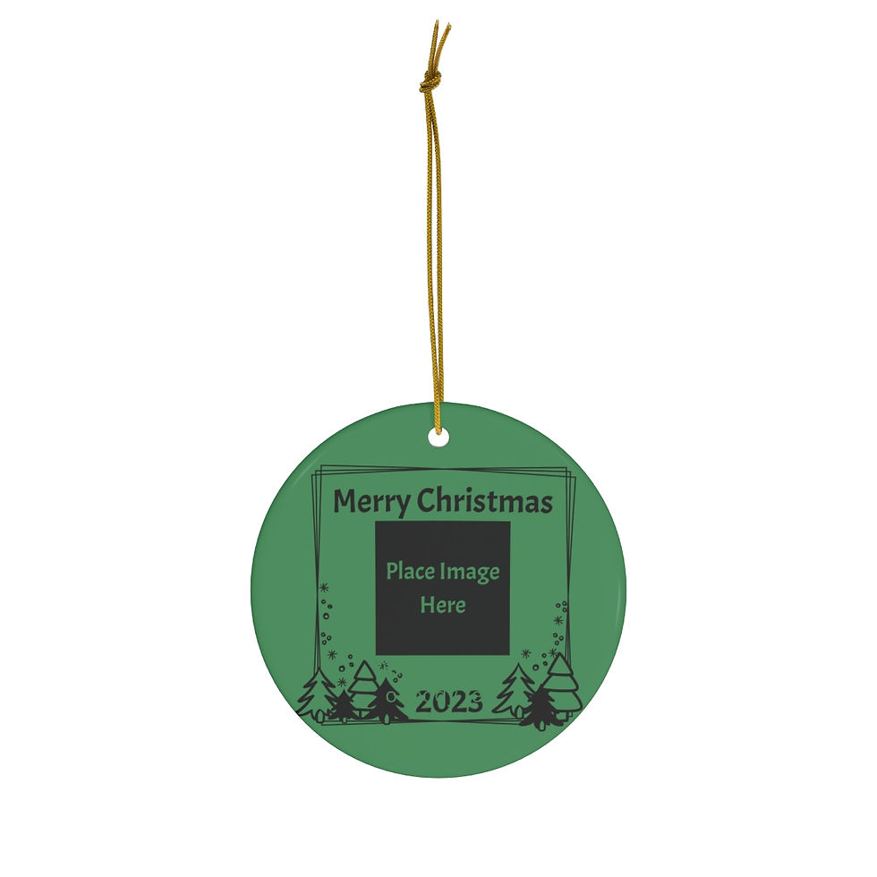 Healey Threads reversible holiday ornament featuring Personalized Festive Gnome and a Custom Name Christmas Decor Keepsake design, crafted from high-quality ceramic and porcelain. Elegant Christmas-inspired decoration. 