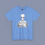 Thumbnail: Carolina blue colored tee with a detailed illustration of a classic grey alien holding a tourist sign