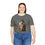 Thumbnail: Girl wearing a Golden Retriever and Cat Portrait grey T-Shirt – Unlikely Friends Pet Lover Art Tee