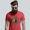 Thumbnail: Man wearing an Eagle flying in front of a red blood moon graphic on a red T-shirt by Healey Threads