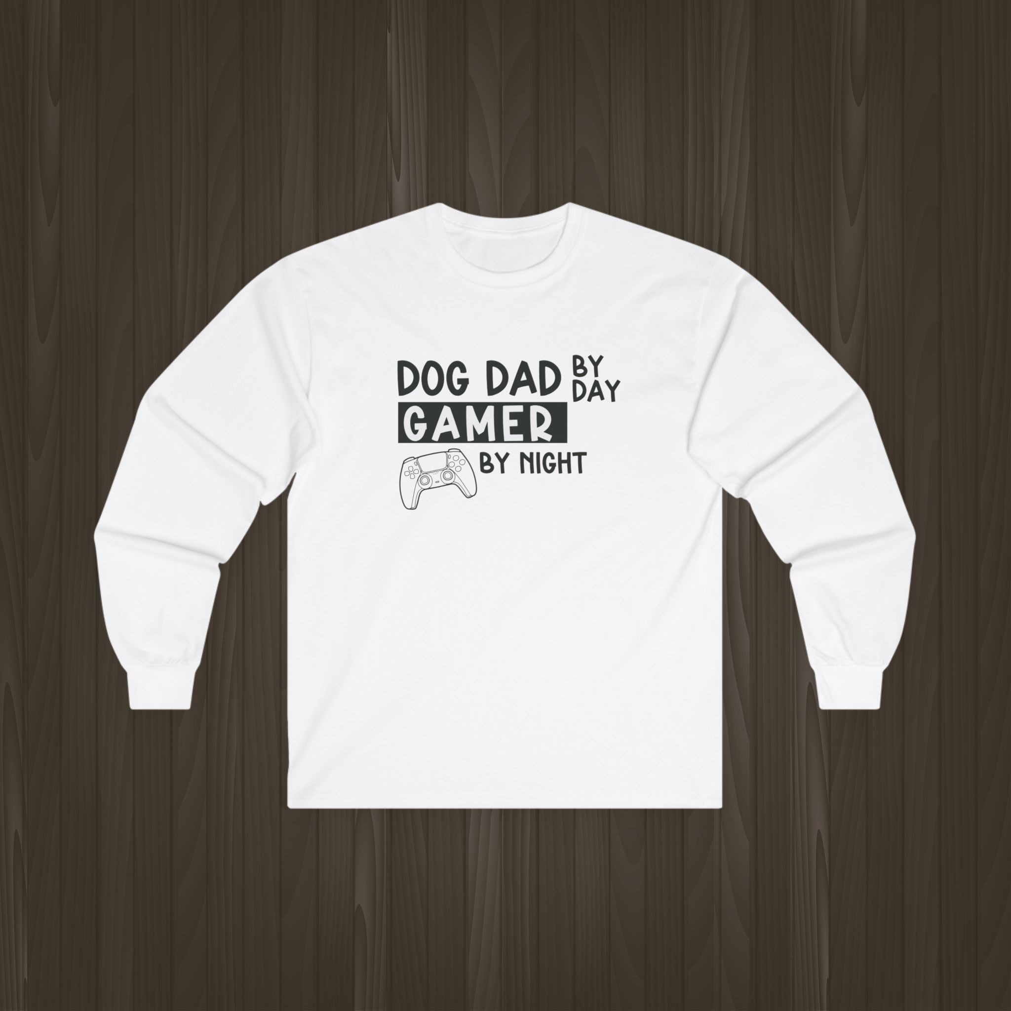 Dog Dad Gamer Men's Long Sleeve T-shirt – Perfect for Pet-Loving Gamers