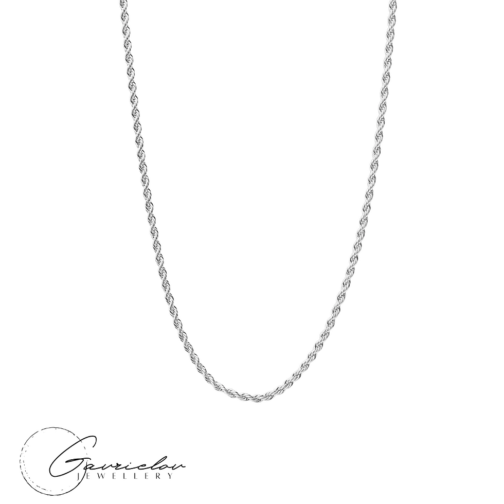 שרשרת חבל לגבר כסף