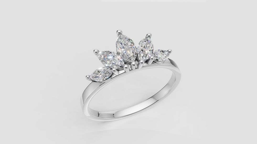 תמונה ממוזערת: טבעת "לוטוס קראון"- זהב ויהלומים