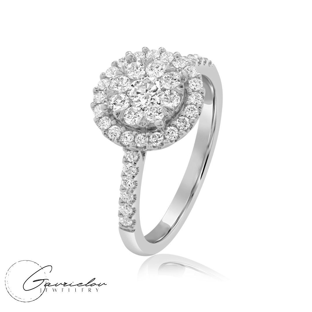 טבעת יהלומים זהב לבן