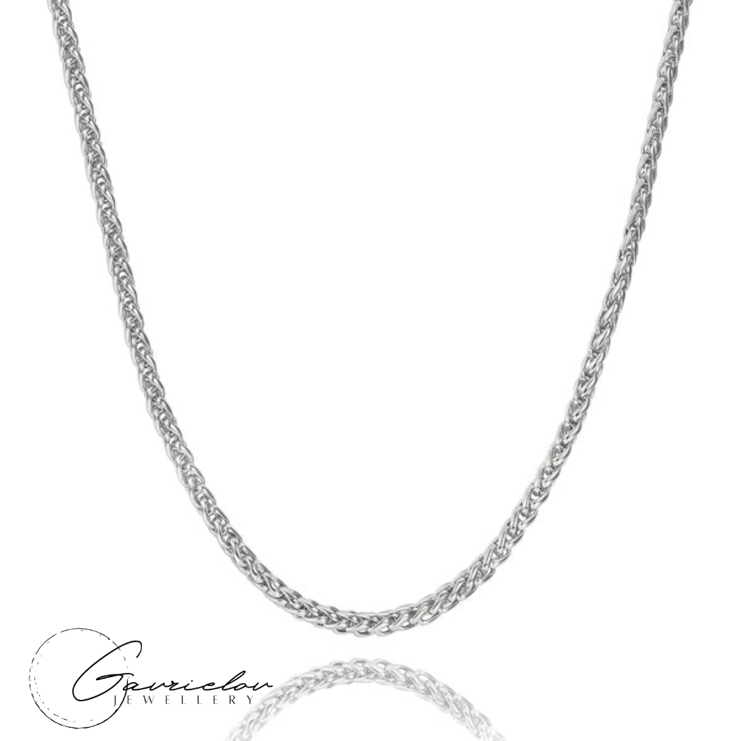 שרשרת צמה לגבר כסף