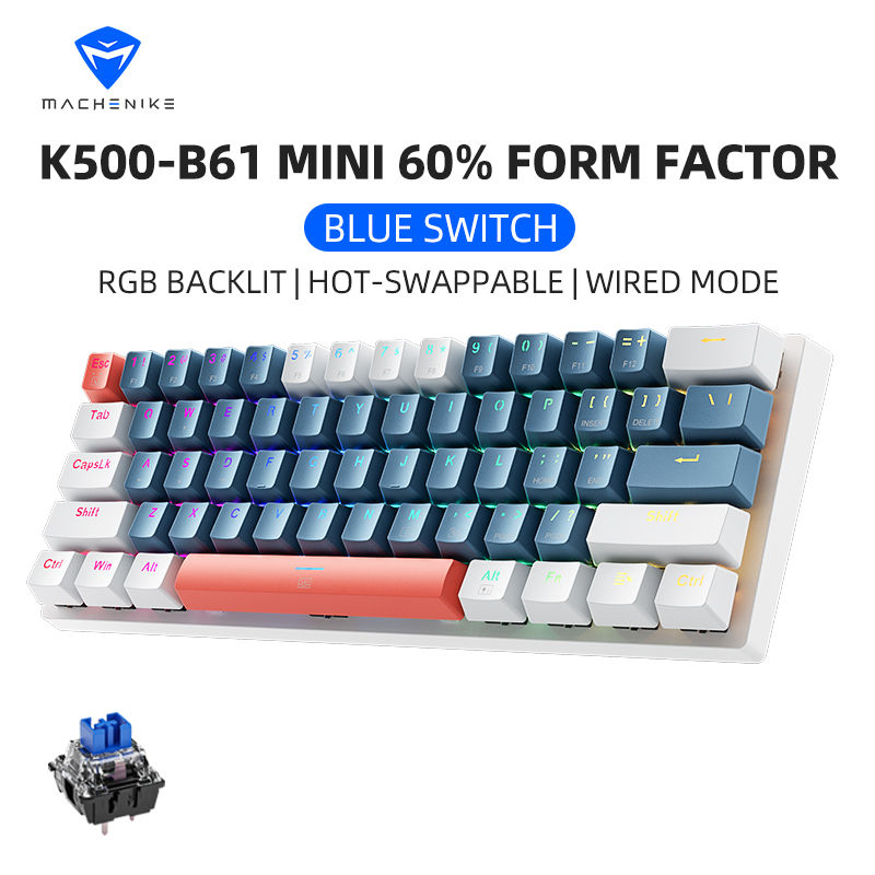 Miniature : Machenike K500-B61 60% Mechanical Keyboard | 61-Key RGB Hot-Swappable Gaming Key
