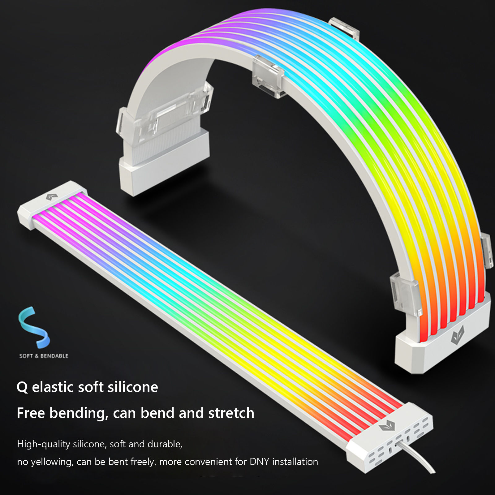 COOLMOON ARGB 24-Pin LED Extension Cable | Aura Sync Light Strip for Motherboard