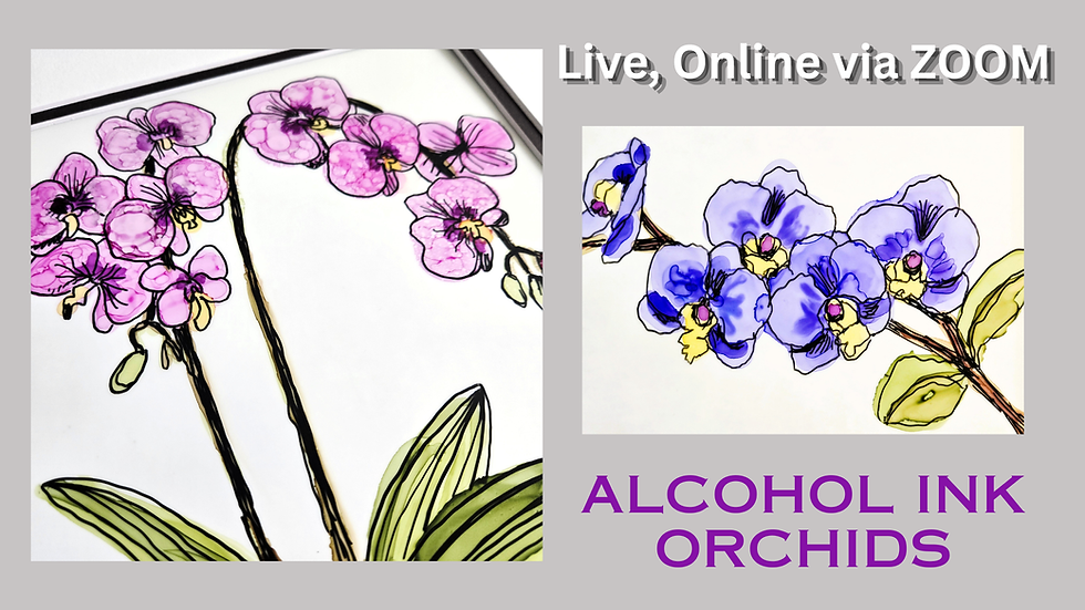 [ZOOM] Alcohol Ink Orchids