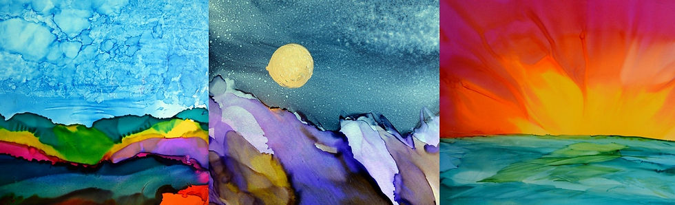 Abstract Landscapes with Alcohol Inks