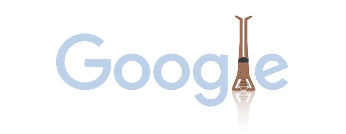 Google image with animation of yoga headstand