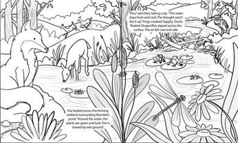 Illustration showing Alex Mauss Design sketch highlighting the step-by-step children’s book illustration process.