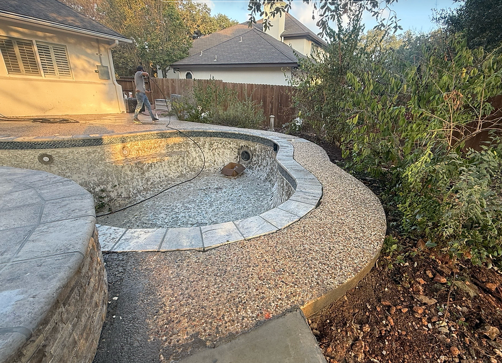 Before - Spray Texture Around Pools for Safer, Cooler Outdoor Living – Austin TX